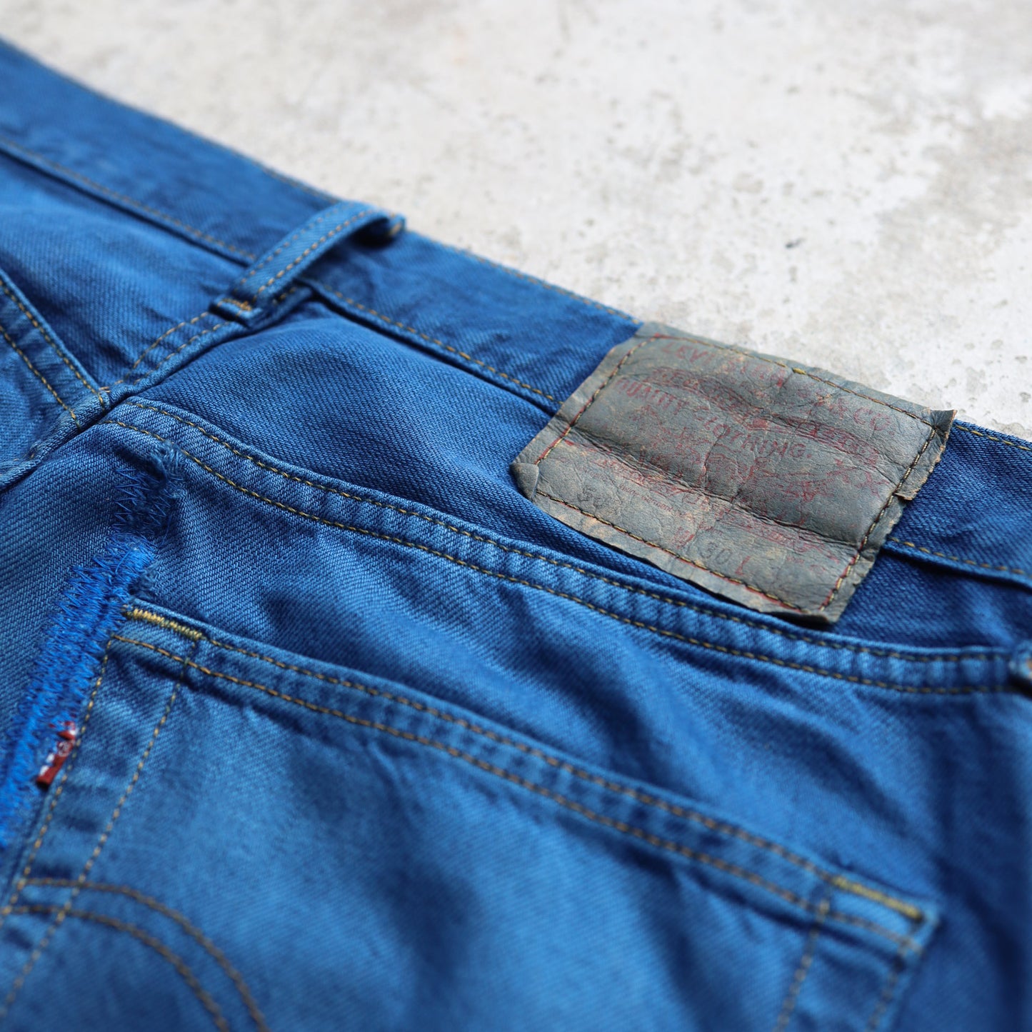 Natural Indigo Dye Showa Era and Kamon Sashiko Jeans