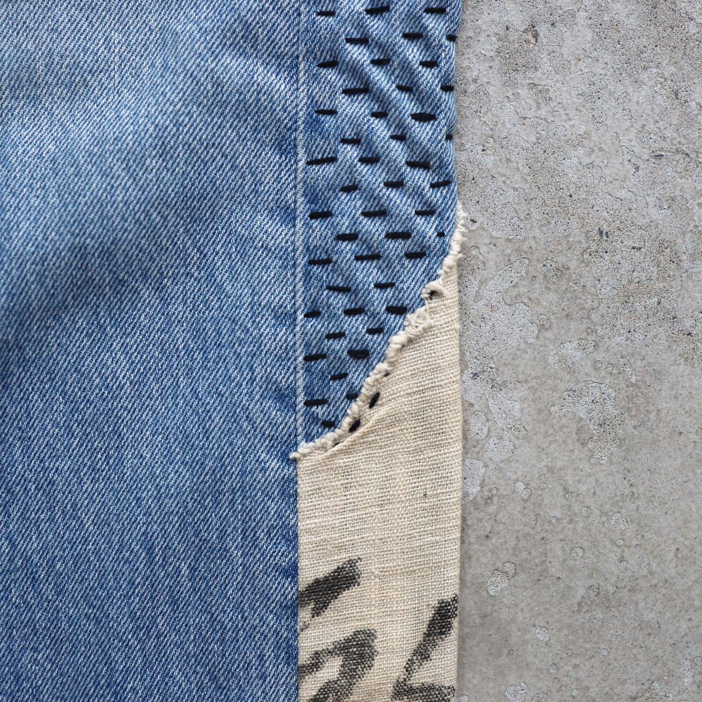 Japanese Taisho Era Fabric Sashiko Jeans Remake