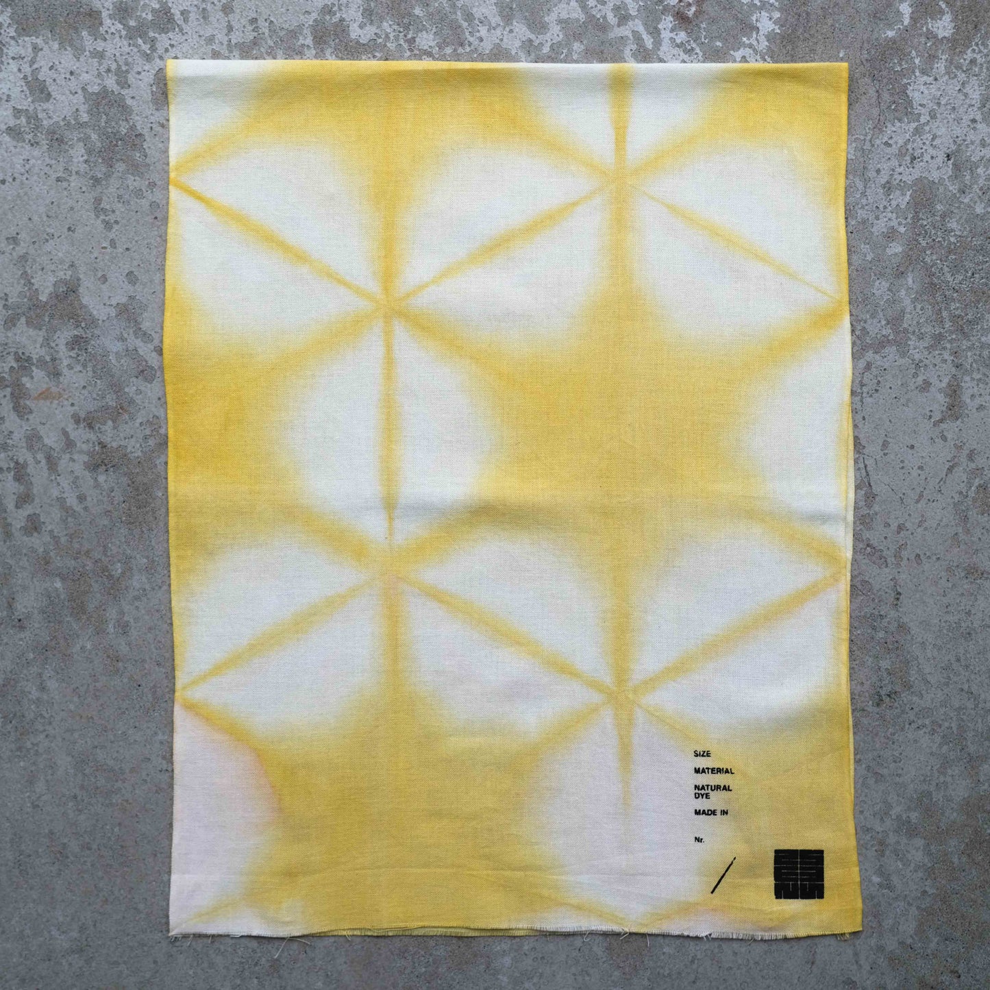 Natural Dye Itajime Shibori Japanese Tenugui Fabric