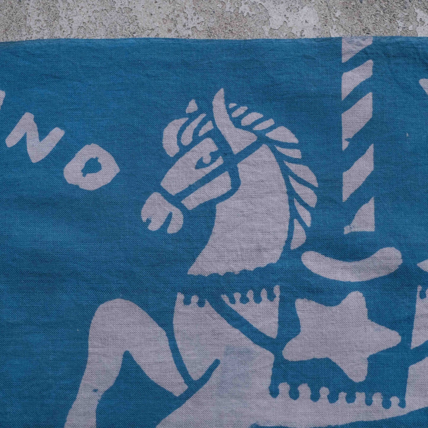 Merry Go Round Indigo Tea Dye Circular Tenugui