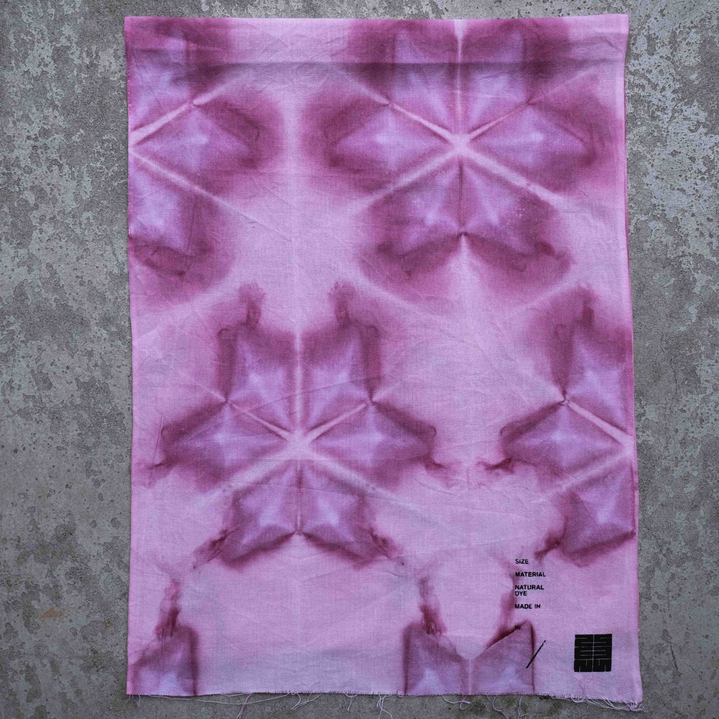 Natural Dye Itajime Shibori Japanese Tenugui Fabric