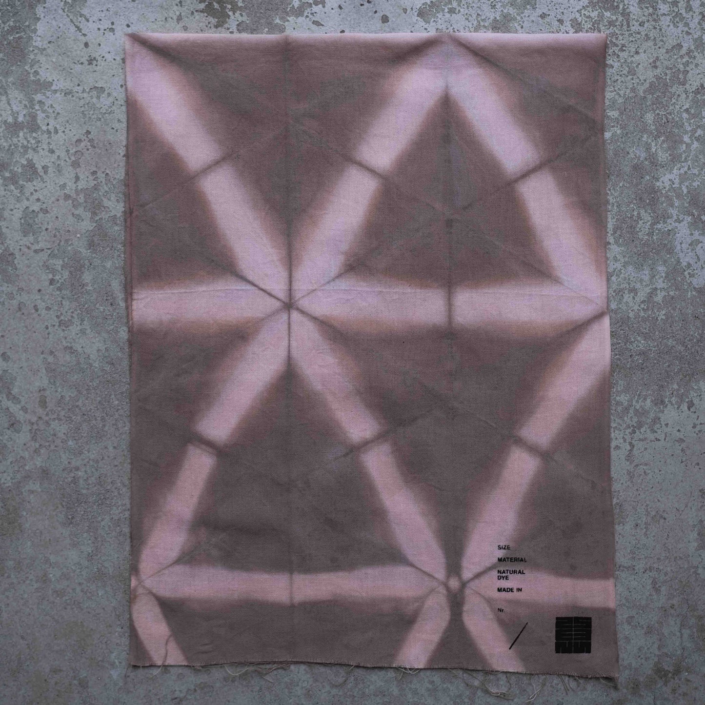 Natural Dye Itajime Shibori Japanese Tenugui Fabric