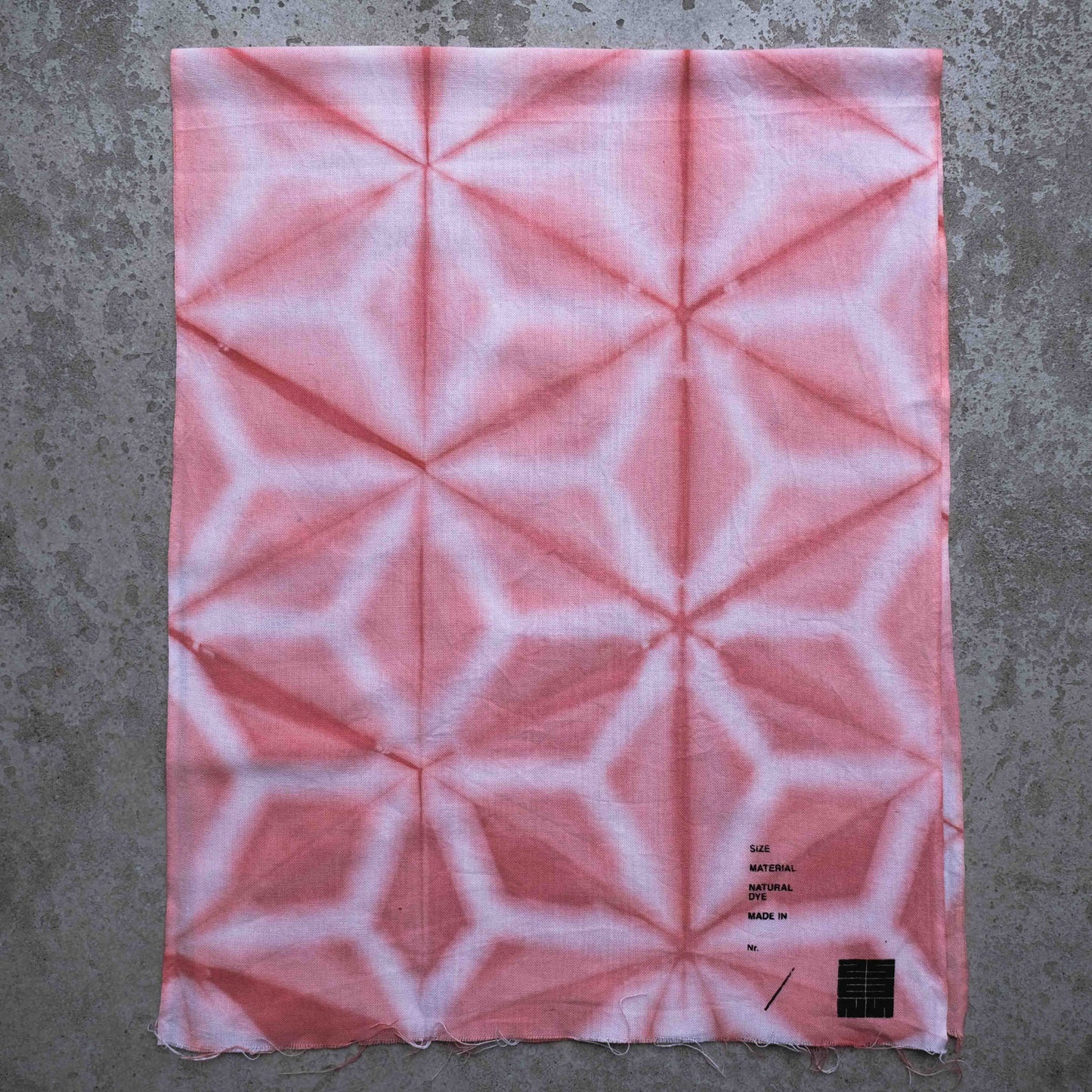 Natural Dye Itajime Shibori Japanese Tenugui Fabric
