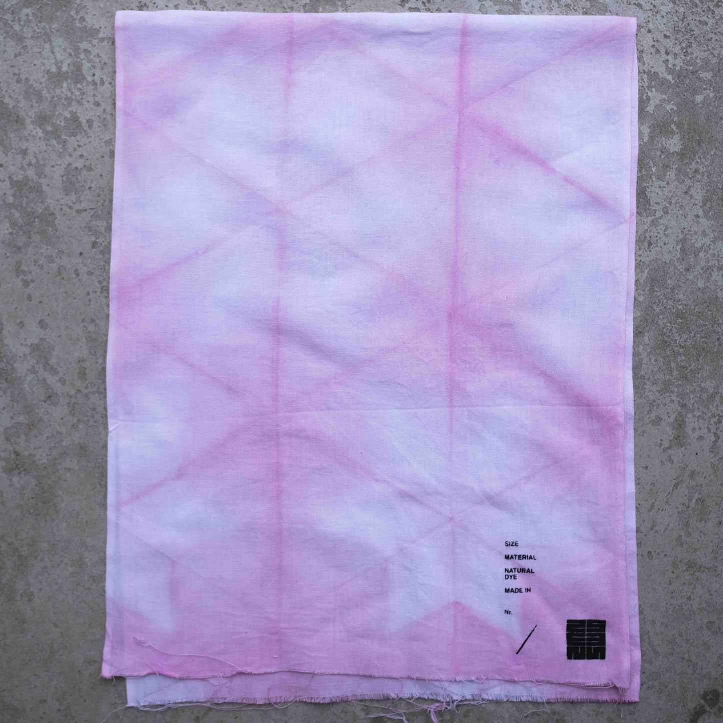 Natural Dye Itajime Shibori Japanese Tenugui Fabric