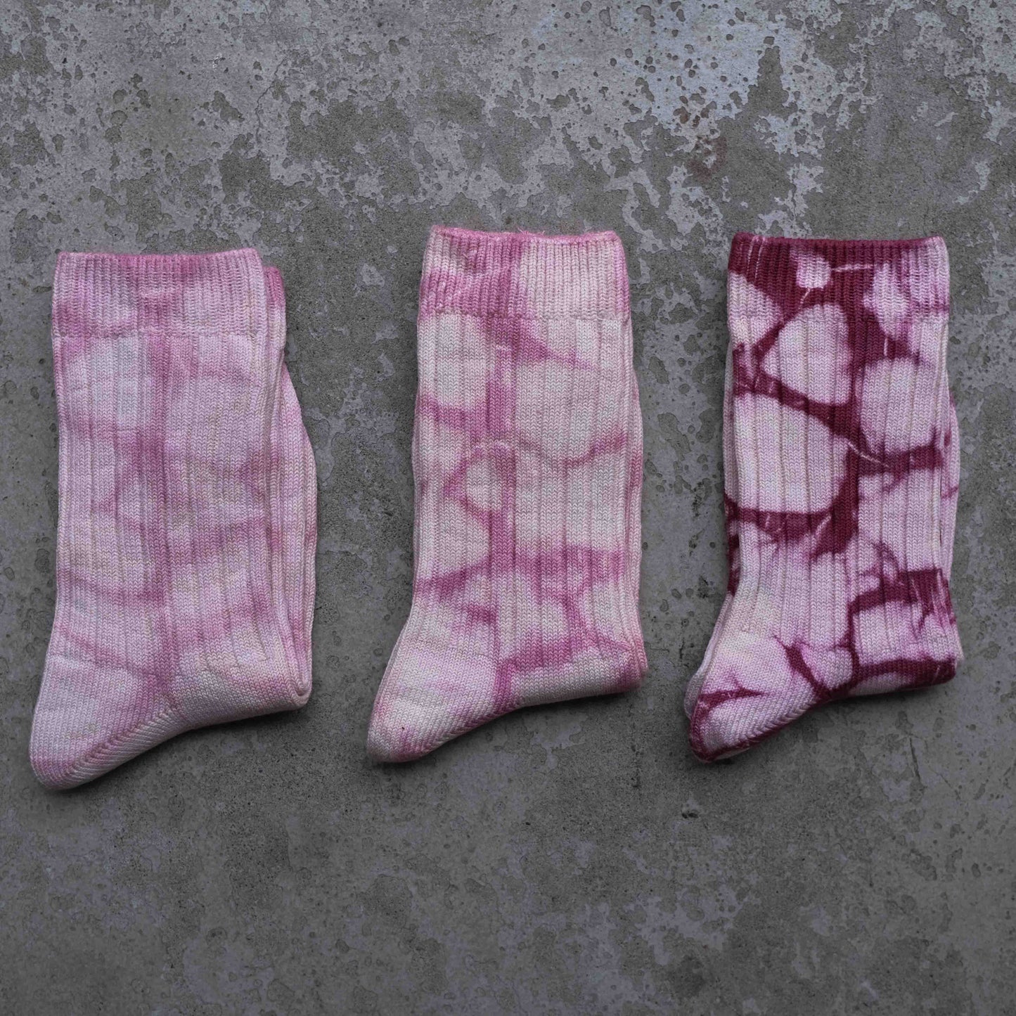 3 Pairs Set Natural Tie Dye Organic Cotton & Silk Socks