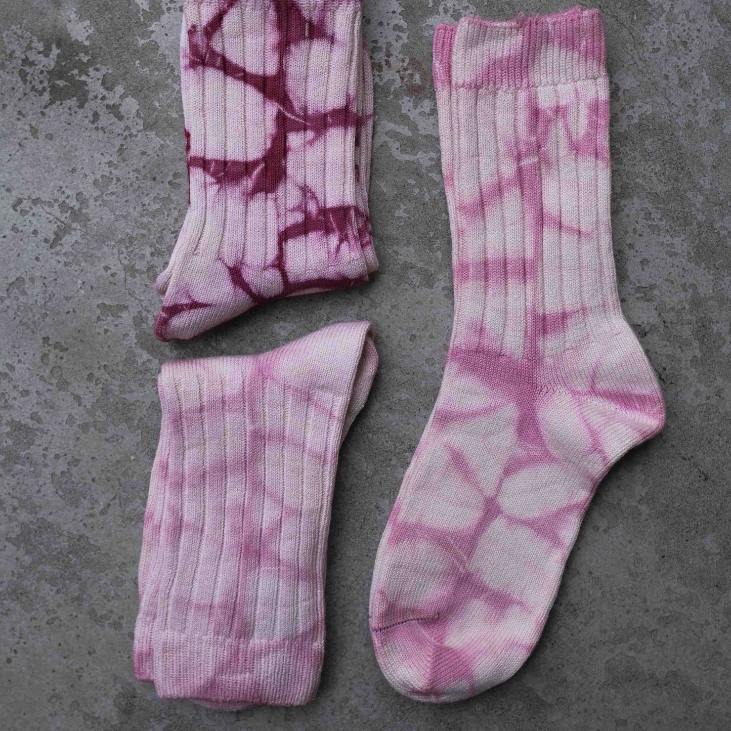 3 Pairs Set Natural Tie Dye Organic Cotton & Silk Socks