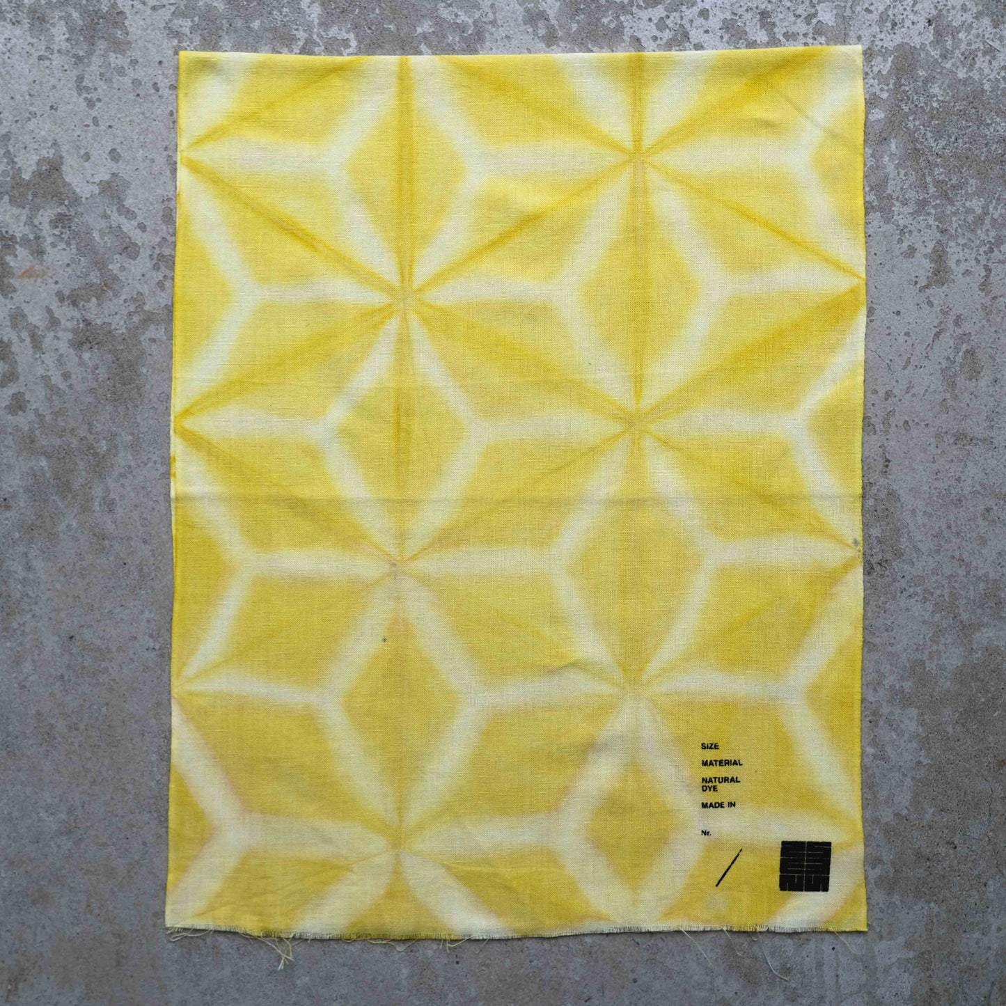 Natural Dye Itajime Shibori Japanese Tenugui Fabric