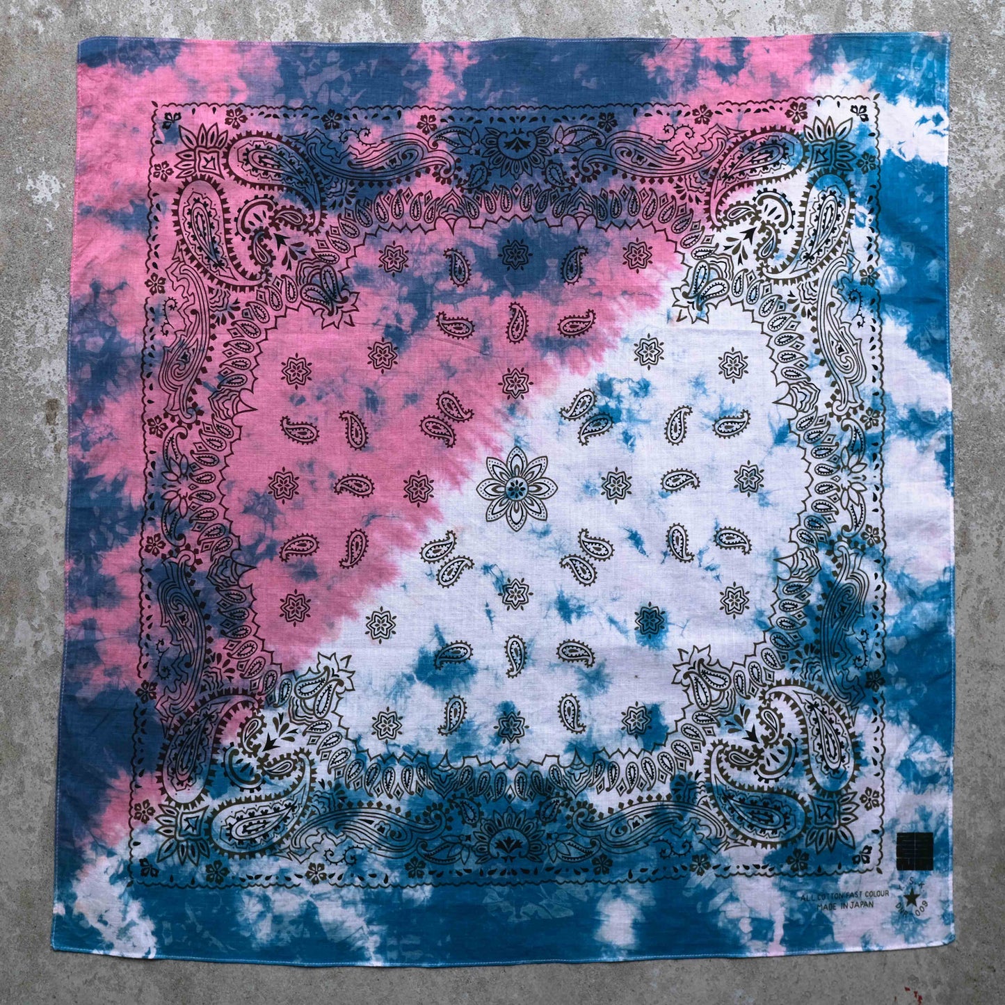 Two-Tone Natural Tie Dye Japan Cotton Big Bandana