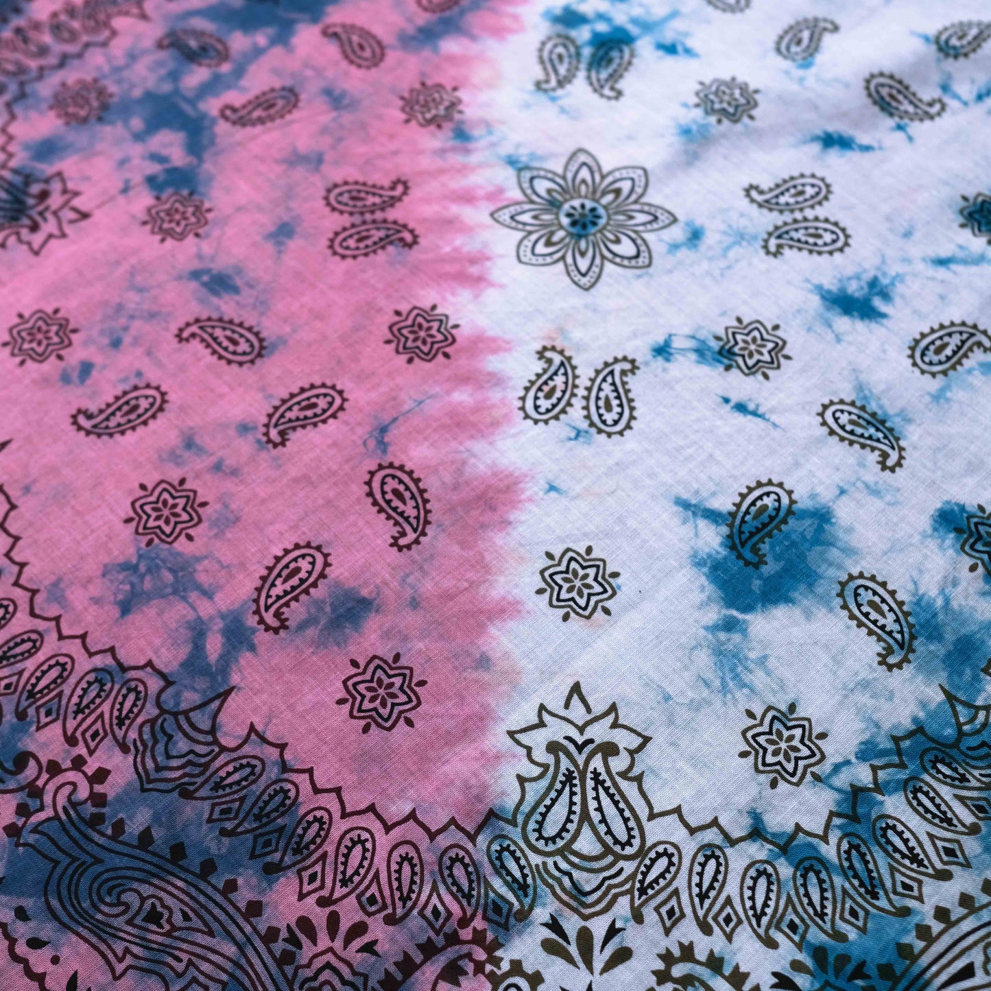 Two-Tone Natural Tie Dye Japan Cotton Big Bandana