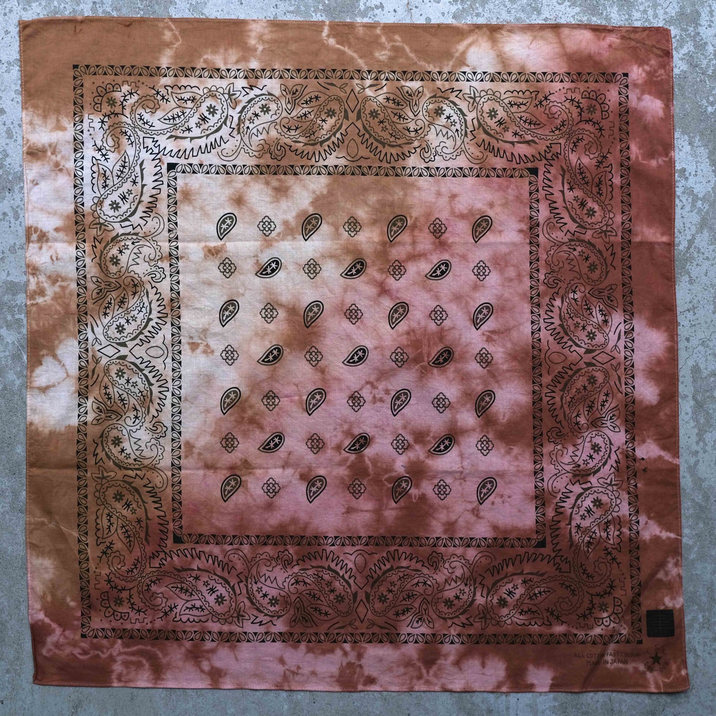 Two-Tone Natural Tie Dye Japan Cotton Big Bandana