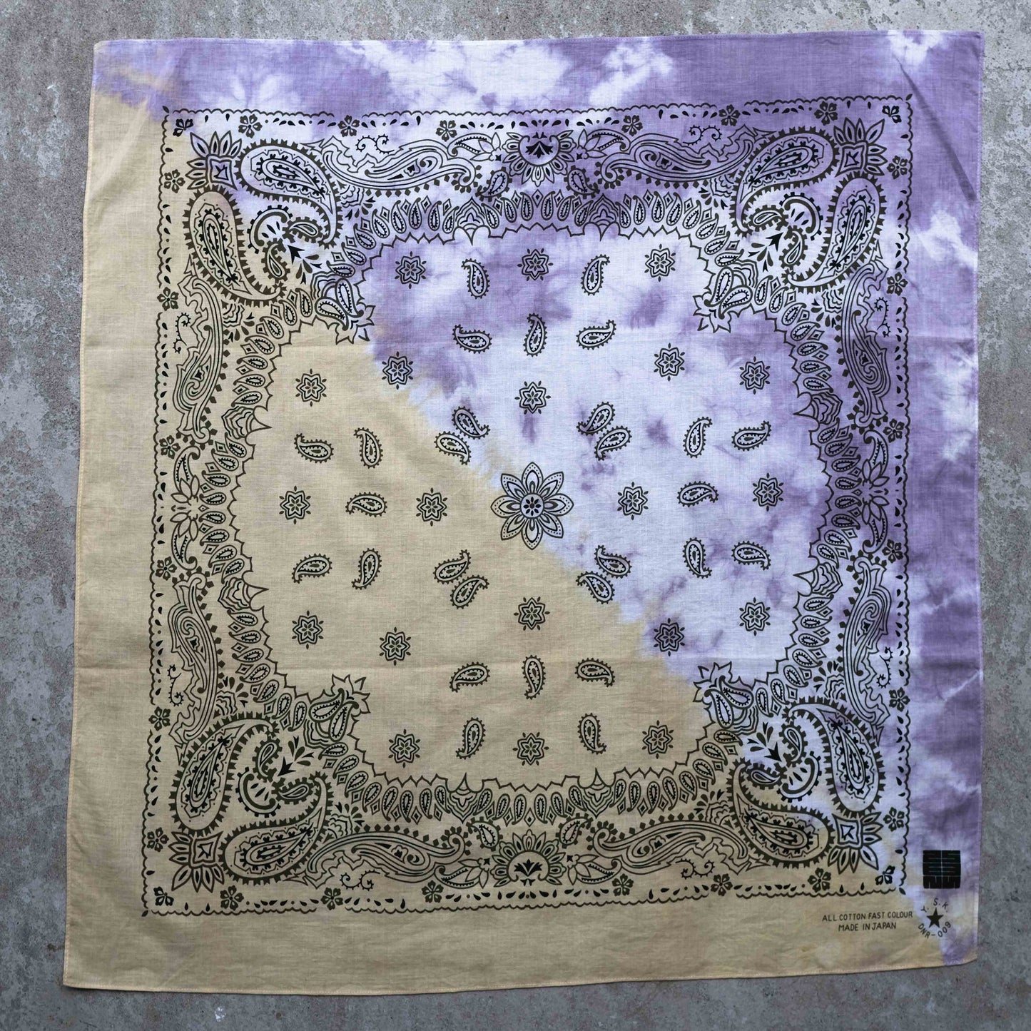 Two-Tone Natural Tie Dye Japan Cotton Big Bandana