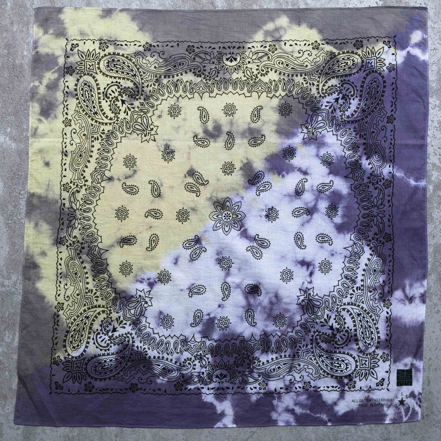 Two-Tone Natural Tie Dye Japan Cotton Big Bandana