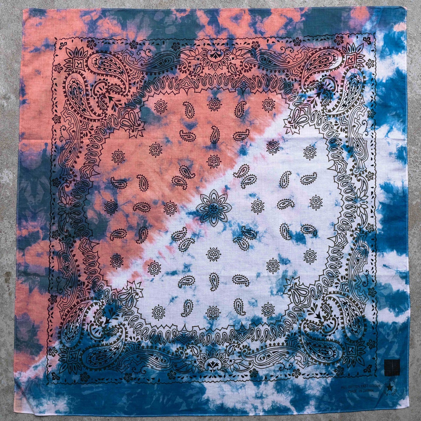 Two-Tone Natural Tie Dye Japan Cotton Big Bandana