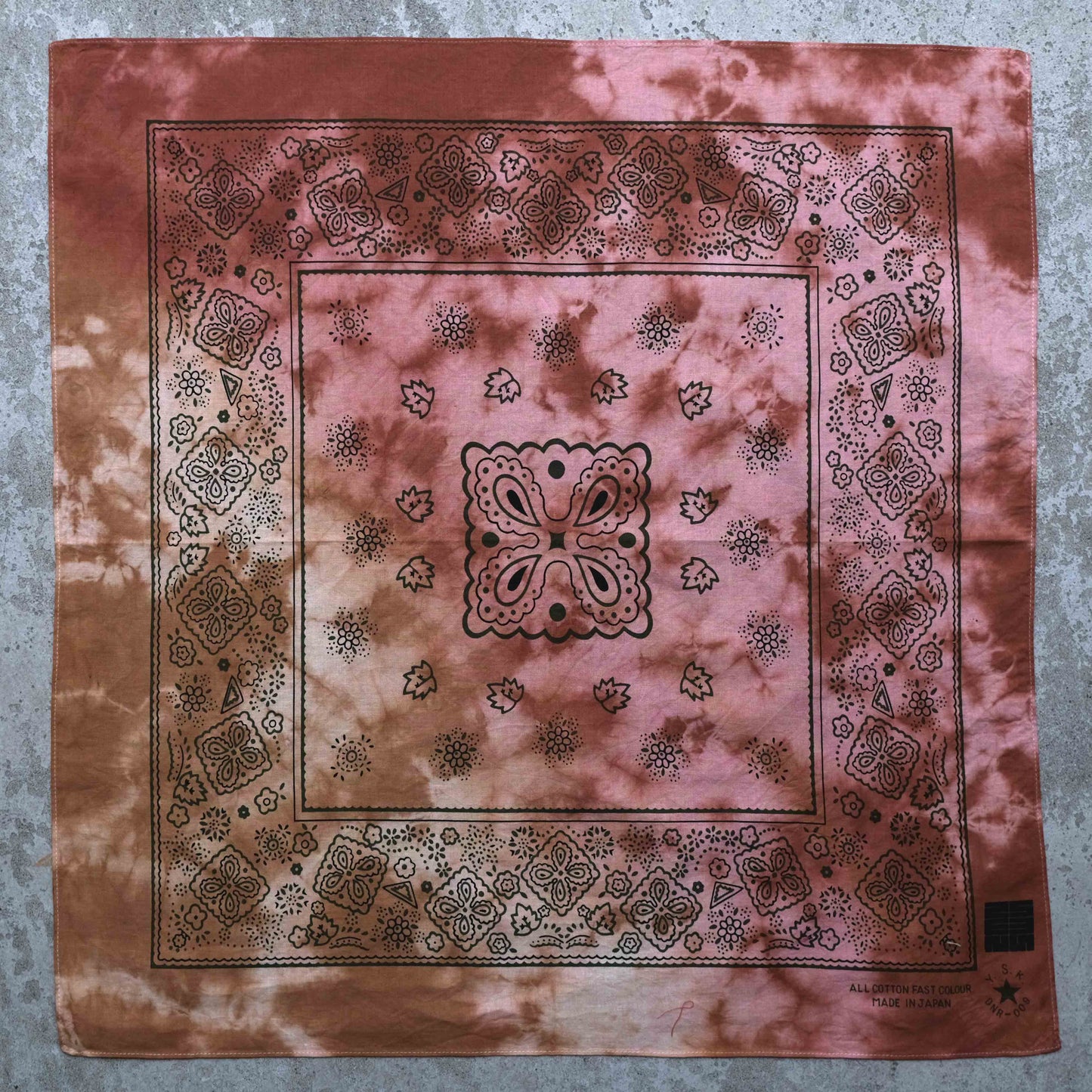 Two-Tone Natural Tie Dye Japan Cotton Bandana