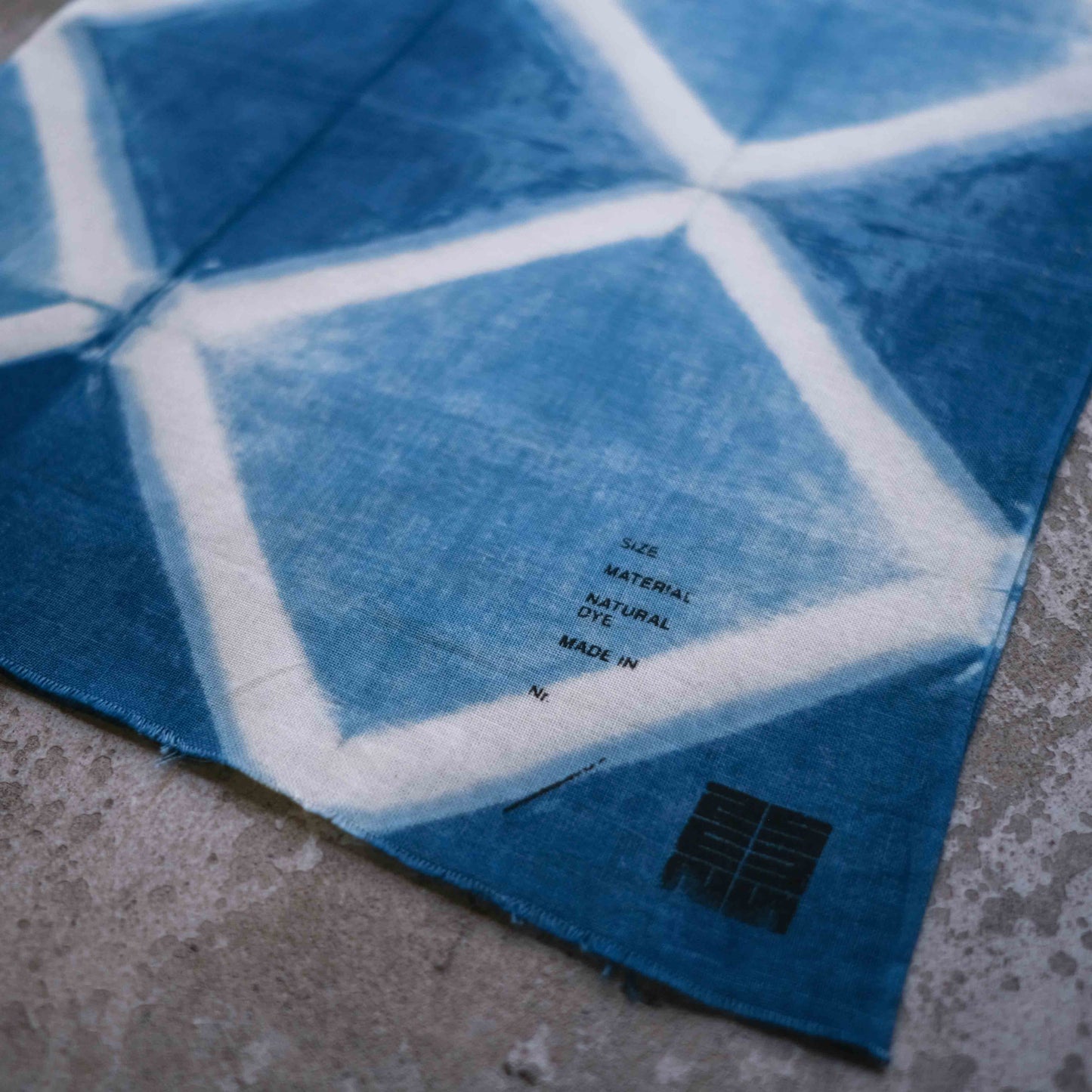 Japanese Indigo Dye Itajime Shibori Tenugui Fabric