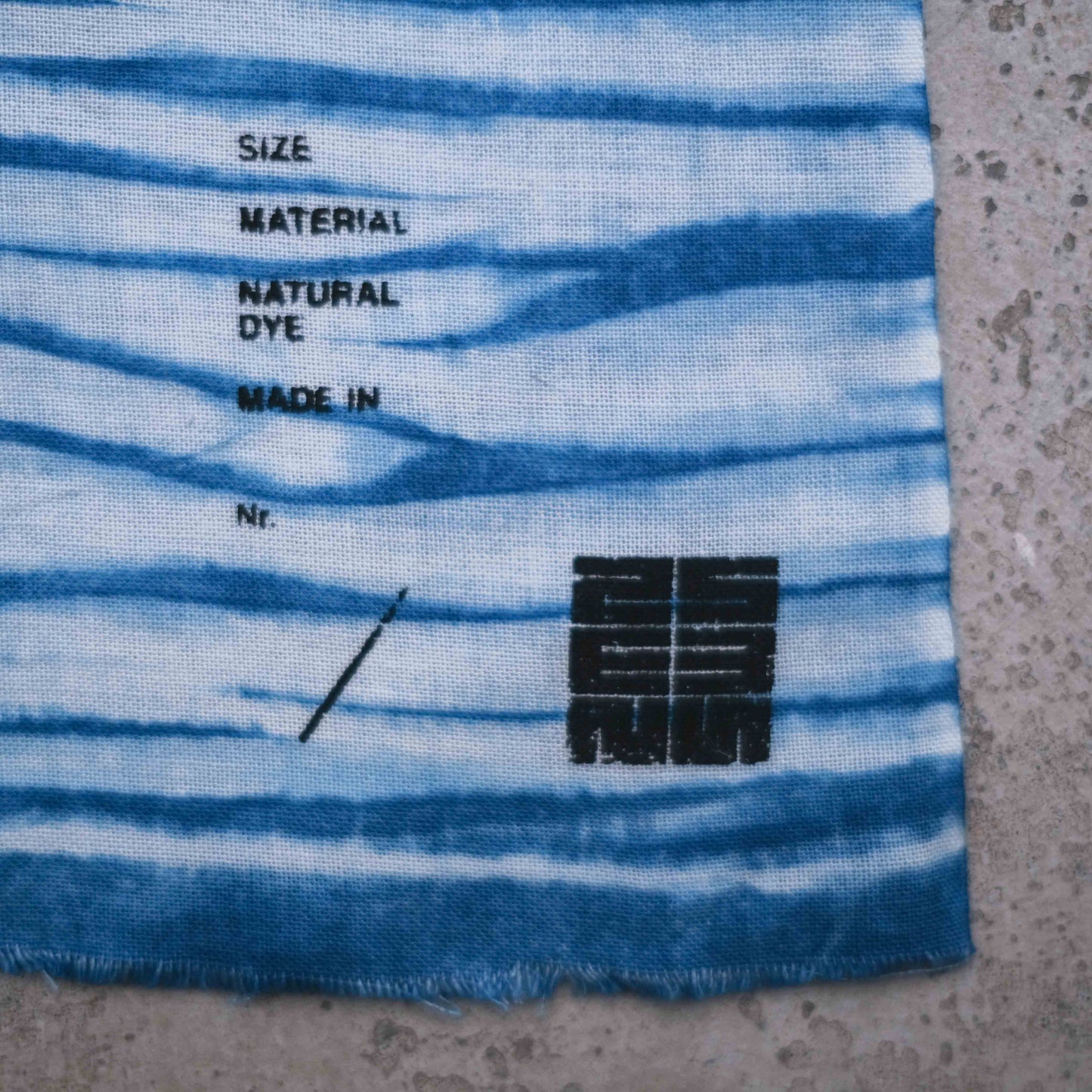 Japanese Indigo Dye Itajime Shibori Tenugui Fabric