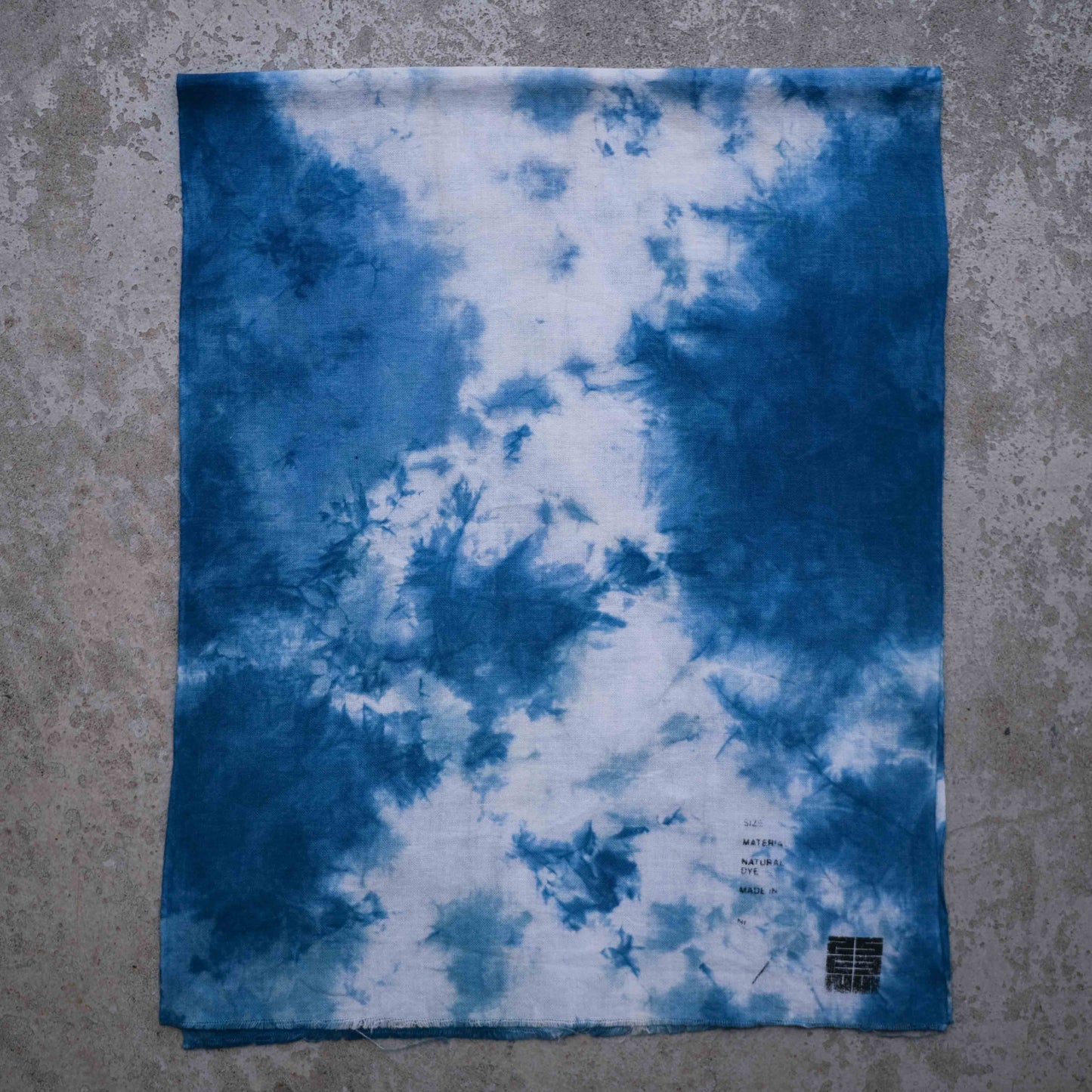 Japanese Indigo Dye Itajime Shibori Tenugui Fabric