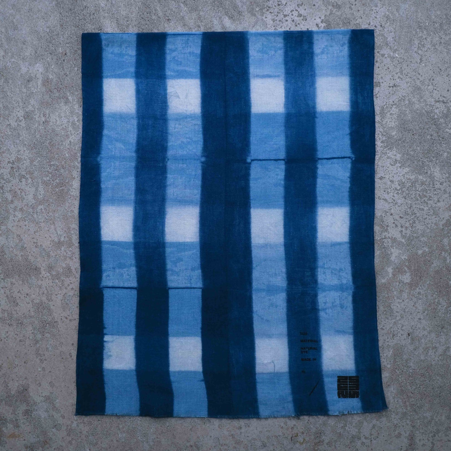 Japanese Indigo Dye Itajime Shibori Tenugui Fabric