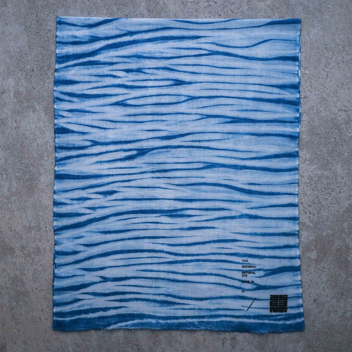 Japanese Indigo Dye Itajime Shibori Tenugui Fabric