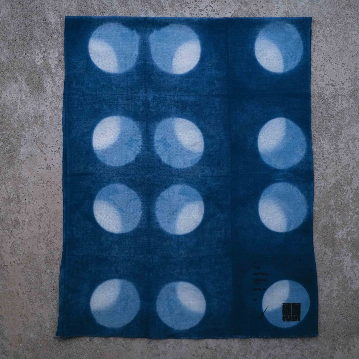 Japanese Indigo Dye Itajime Shibori Tenugui Fabric
