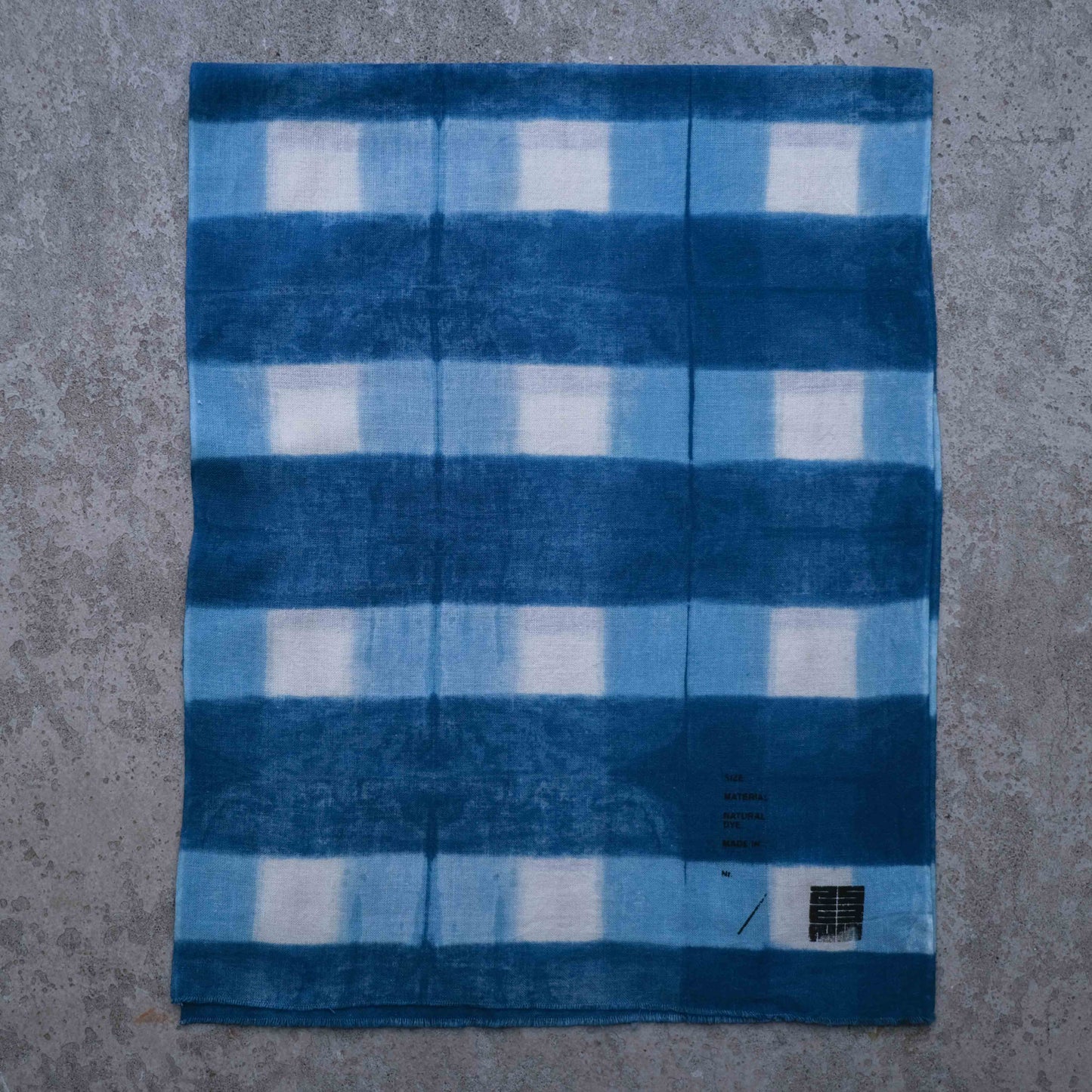 Japanese Indigo Dye Itajime Shibori Tenugui Fabric