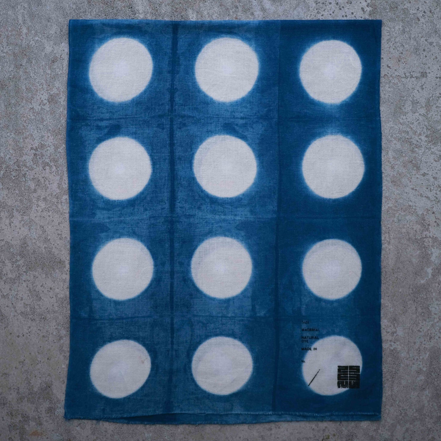 Japanese Indigo Dye Itajime Shibori Tenugui Fabric