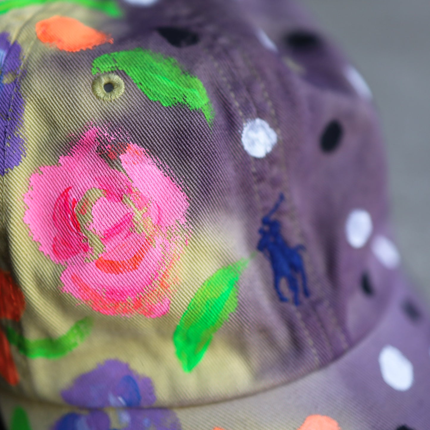 Natural Redyed Floral Ralph Lauren Cap