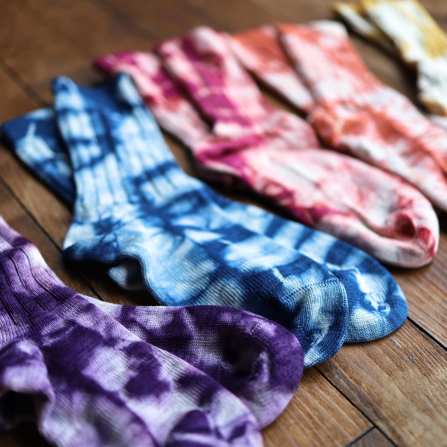 Tie Dyed Organic Cotton/Silk Comfort Socks