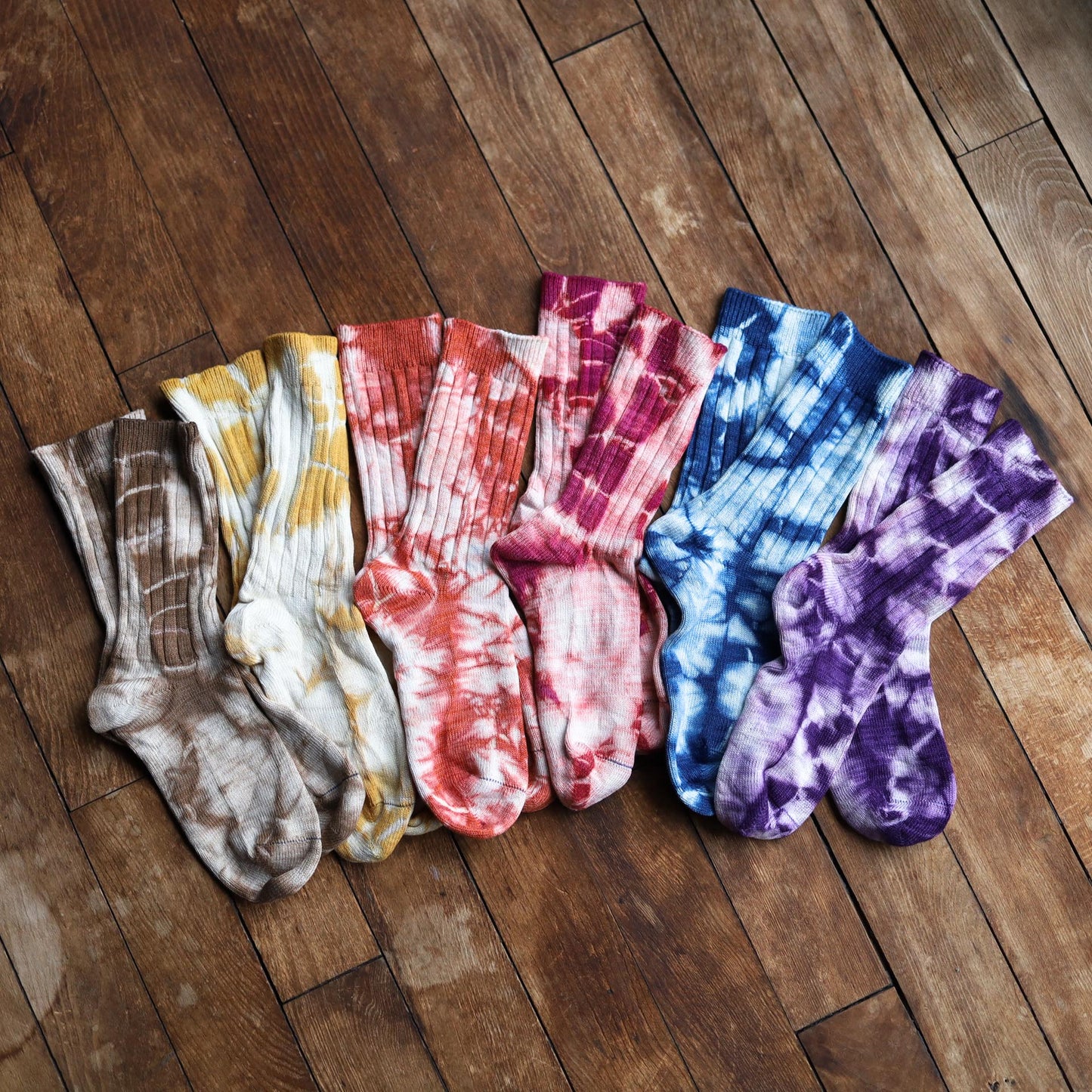 Tie Dyed Organic Cotton/Silk Comfort Socks